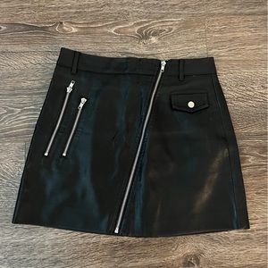Black faux leather skirt